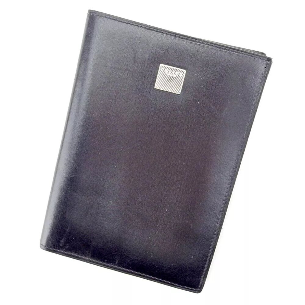Celine passport case logo plate Black Silver Women Men Authentic B1033 - Picture 2 of 2